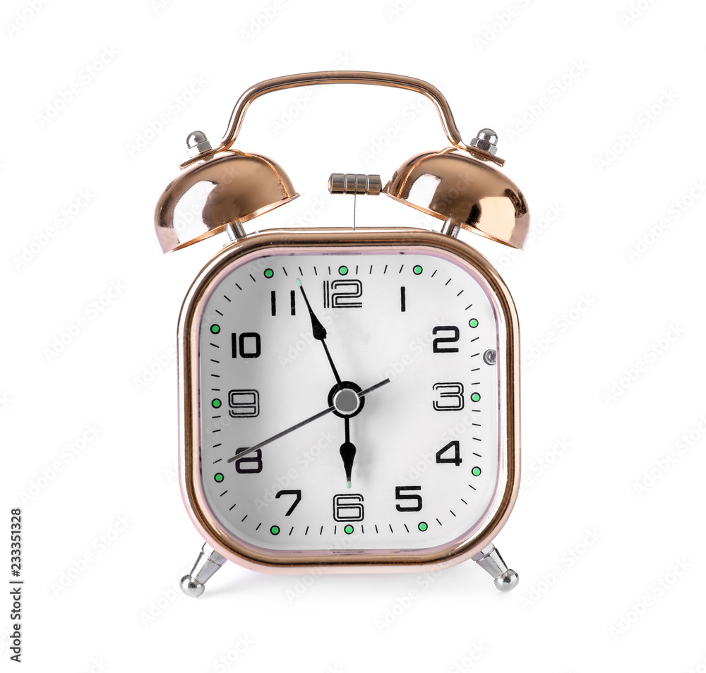 Alarm clock on white background