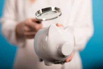 young girl searching money