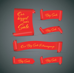 Wall Mural - Our big sale set of red banners