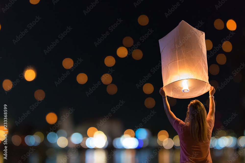 Floating lanterns Festival - obrazy, fototapety, plakaty 