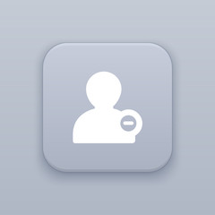 Poster - Delete profile, gray vector button with white icon
