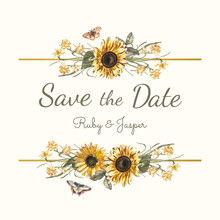 Save The Date Wedding Invitation Mockup Vector