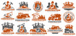 Construction logo template set, logo pack, logo bundles, vector pack of Construction logo