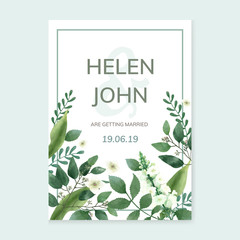 Sticker - Invitation card with a green theme