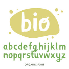 Poster - Vector lowercase alphabet for bio packaging.