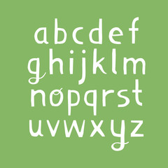 Poster - Vector lowercase alphabet for bio packaging.