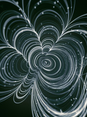 Poster - Magic wavy rings with on a dark background. 3d rendering