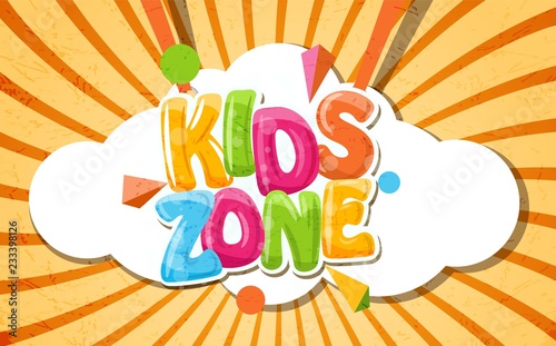 Round Cartoon Logo For Kids Room Colorful Bubble Letters For The