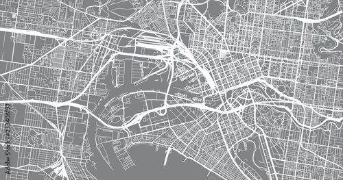 Cuadros en Lienzo Urban vector city map of Melbourne, Australia