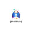 Lungs with Colorful logo vector, Health lungs logo designs template, logotype element for template