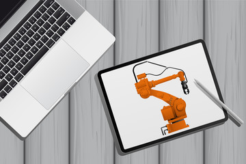 Aufkleber - Creating an industrial robot design. Vector illustration EPS 10
