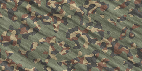 Wall Mural - Green Army Camouflage Background. Military Camo Clothing Texture. Seamless Combat Uniform.