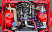 Top View Of New Modern Hi-tech Racing Car Engine