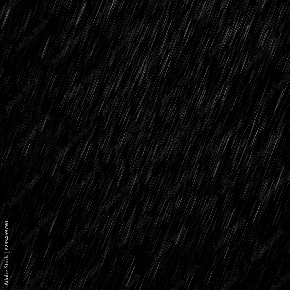 Isolated visual effect of rain on the black background. Overlay for ...