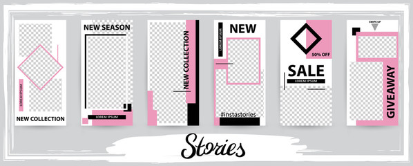 Trendy editable template for social networks stories , vector illustration. Design backgrounds for social media.
