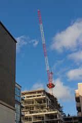 Crane and Building Under Construction