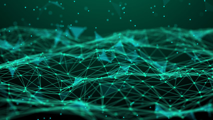 Poster - Abstract technology background. Network connection. Artificial intelligence. Science background. Big data digital background. 4k rendering.