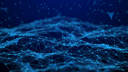 Poster - Abstract technology background. Network connection. Artificial intelligence. Science background. Big data digital background. 4k rendering.