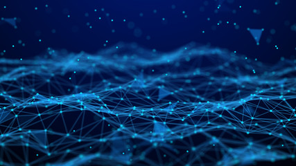 Poster - Abstract technology background. Network connection. Artificial intelligence. Science background. Big data digital background. 4k rendering.