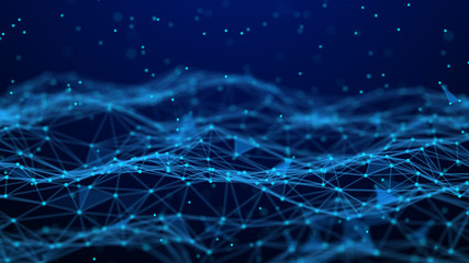 Aufkleber - Abstract technology background. Network connection. Artificial intelligence. Science background. Big data digital background. 4k rendering.