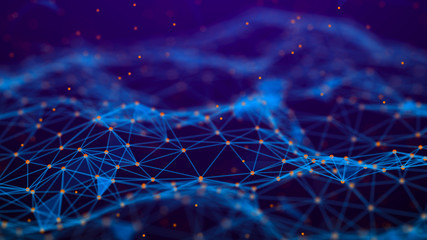Poster - Abstract technology background. Network connection. Artificial intelligence. Science background. Big data digital background. 4k rendering.