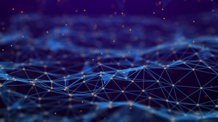Leinwandbilder - Abstract technology background. Network connection. Artificial intelligence. Science background. Big data digital background. 4k rendering.