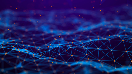 Poster - Abstract technology background. Network connection. Artificial intelligence. Science background. Big data digital background. 4k rendering.