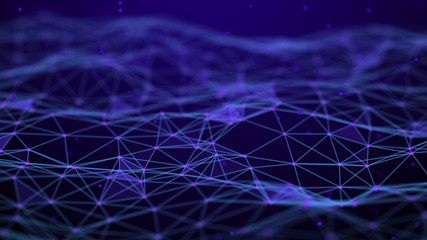 Poster - Abstract technology background. Network connection. Artificial intelligence. Science background. Big data digital background. 4k rendering.