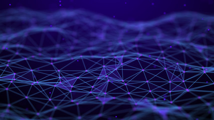 Poster - Abstract technology background. Network connection. Artificial intelligence. Science background. Big data digital background. 4k rendering.