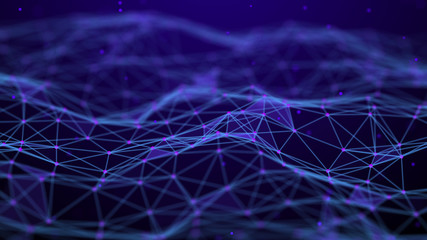 Poster - Abstract technology background. Network connection. Artificial intelligence. Science background. Big data digital background. 4k rendering.