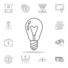 Poster - bulb icon. Outline set of banking icons. Premium quality graphic design icon. One of the collection icons for websites, web design, mobile app