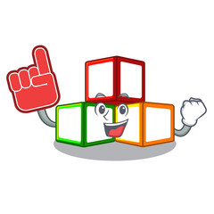 Sticker - Foam finger toy blocks on cube boxes mascot