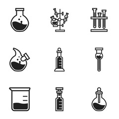 Poster - Biology flask icon set. Simple set of 9 biology flask vector icons for web design isolated on white background