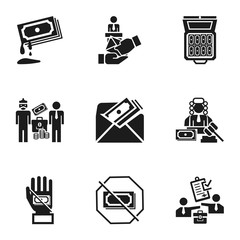Poster - Corruption icon set. Simple set of 9 corruption vector icons for web design isolated on white background