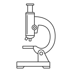 Poster - School microscope icon. Outline school microscope vector icon for web design isolated on white background
