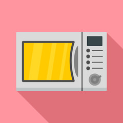 Sticker - Kitchen microwave icon. Flat illustration of kitchen microwave vector icon for web design