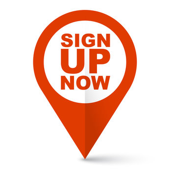 red vector banner sign up now