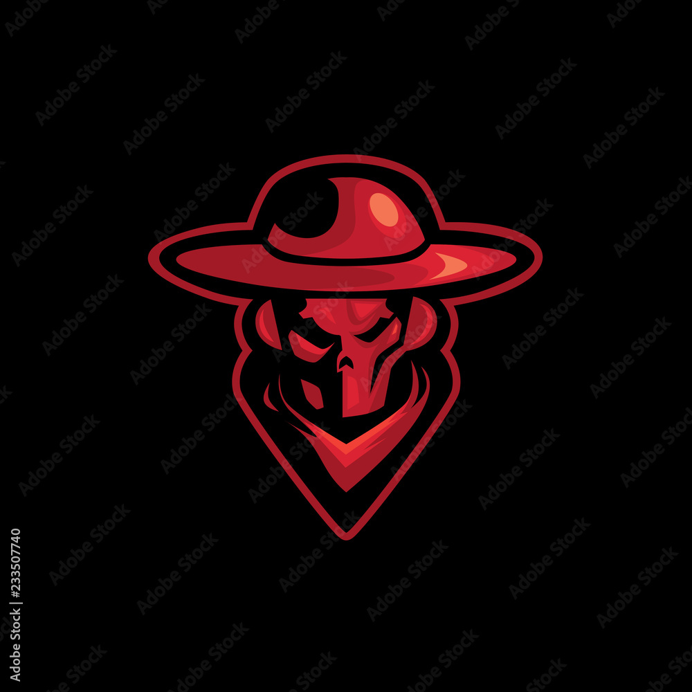 outlaw skull gaming logo Stock Vector | Adobe Stock, image size:1000x1000