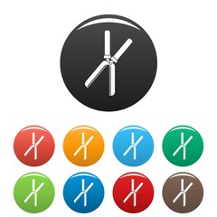 Poster - farm scissors icons set 9 color vector isolated on white for any design
