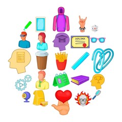 Poster - Workout icons set. Cartoon set of 25 workout vector icons for web isolated on white background