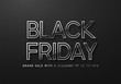 © lauritta - Black Friday Sale. Banner, poster, logo silver color on dark background.