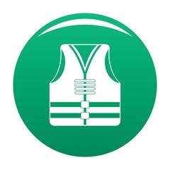 Wall Mural - Rescue vest icon. Simple illustration of rescue vest vector icon for any design green