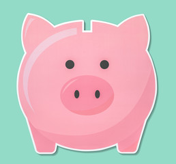 Poster - Piggy bank for saving money icon