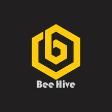 Letter B Bee Hive Hexagon Logo Vector