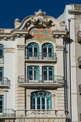 Fragment of Art Nouveau architecture style of Lisbon city