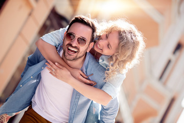 Canvas Print - Lovely  couple outdoors