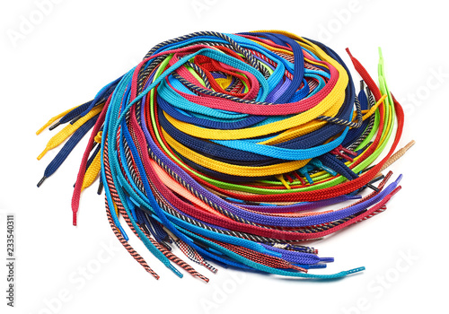 Multi-colored shoe laces Poster Mural XXL