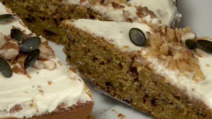 Wall Mural - carrot cake with cream
