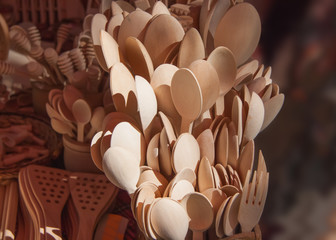 Wooden spoons and forks