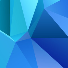Poster - Blue vector abstract irregular triangle background template